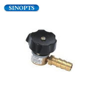 Single nozzle brass bbq control valve