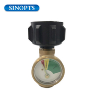 Propane Gas Tank Adapter Flow Detection Gas with Pressure Gauge